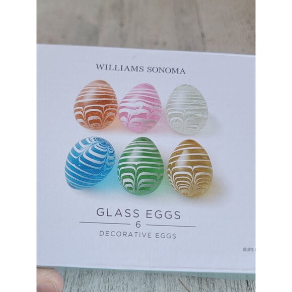 Williams Sonoma glass swirl colorful egg Easter home decor set unique - Picture 6 of 7